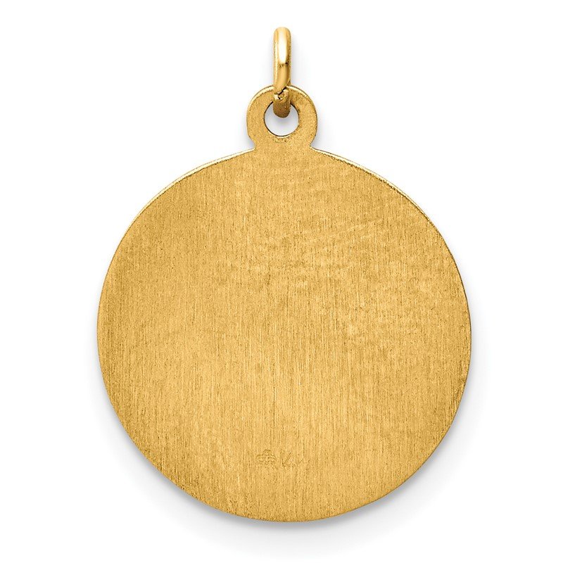 14k Polished and Satin Solid Our Lady of Sorrows Medal Round Charm
