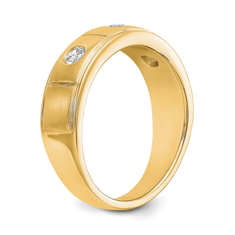 14K White Gold Men's 1/3 carat Lab Grown Diamond VS/SI  D E F  Band