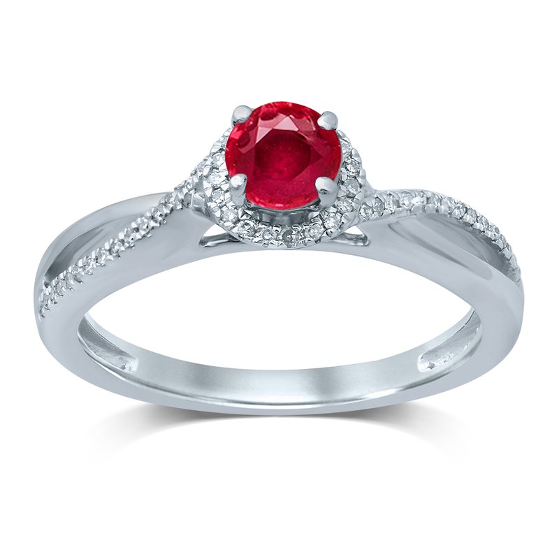 14K  0.10Ct Diamond  Ruby  Ring
