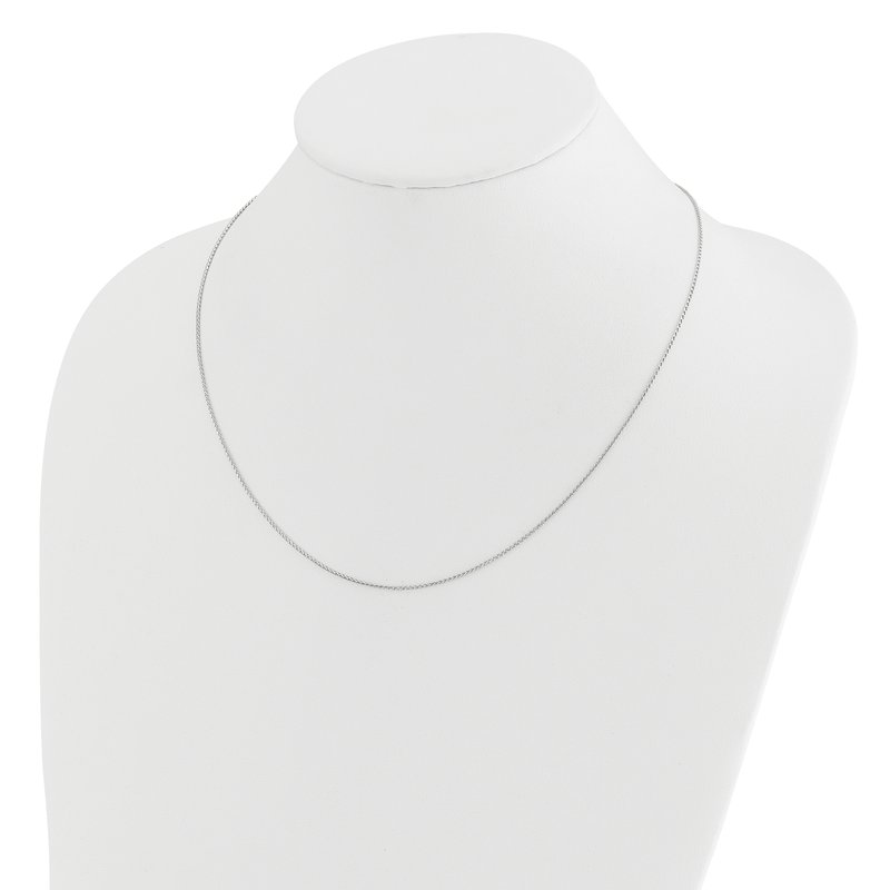 14K White Gold Adjustable 1mm D/C Open Franco Chain