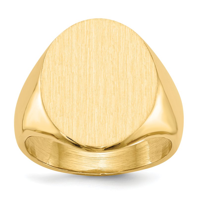 14k 16.0x20.5mm Closed Back Mens Signet Ring