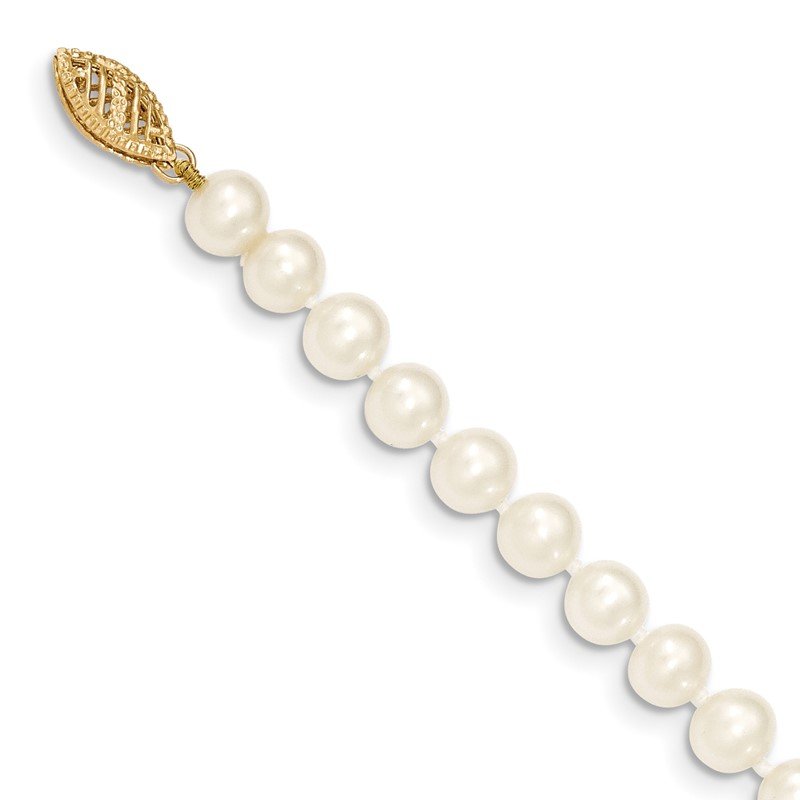14k 6-7mm White Near-Round Freshwater Cultured Pearl 16 inch Necklace