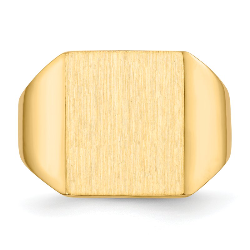 14k 13.5x15.0mm Closed Back Mens Signet Ring