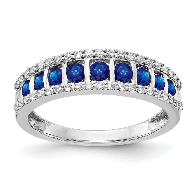14k White Gold Diamond and Emerald Fancy Ring