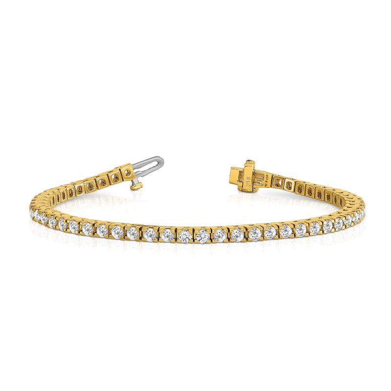 14k Complete 4.1 carat Round VS Diamond 4-prong 7 inch Tennis Bracelet
