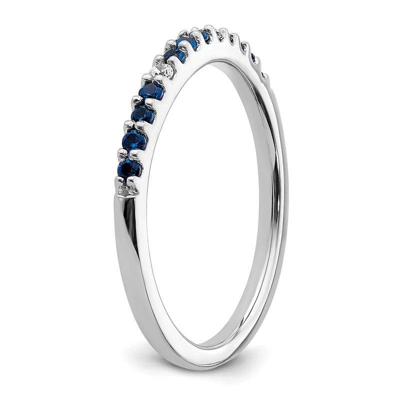 14k White Gold Diamond and Emerald Band
