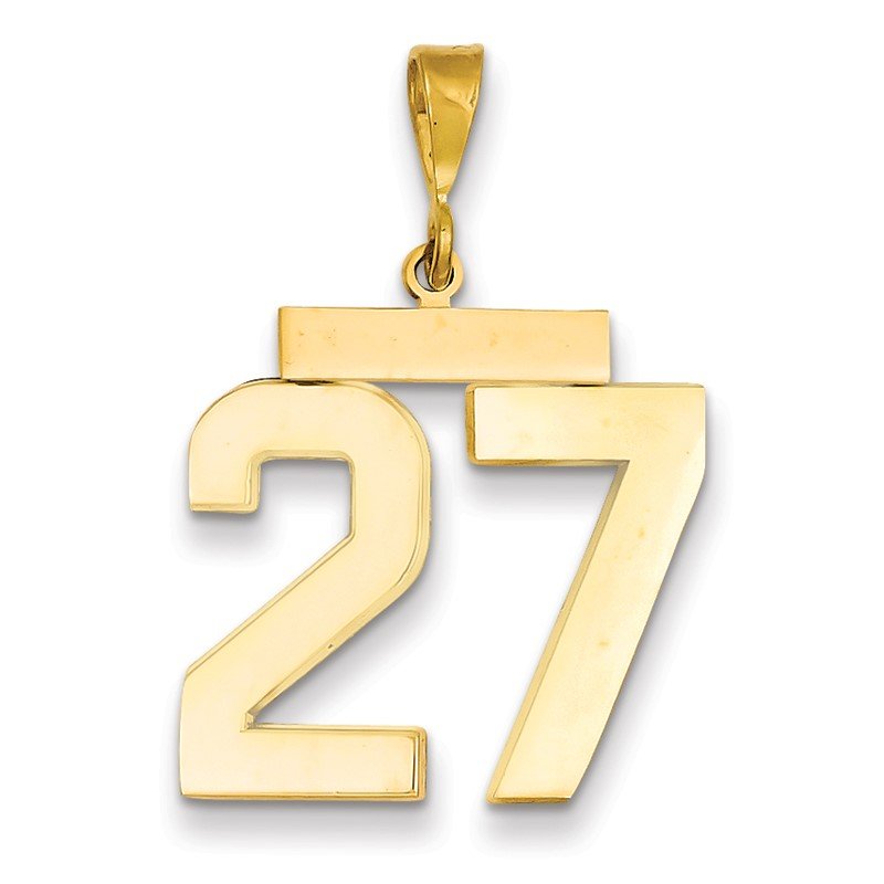 14k Large Polished Number 27 Charm