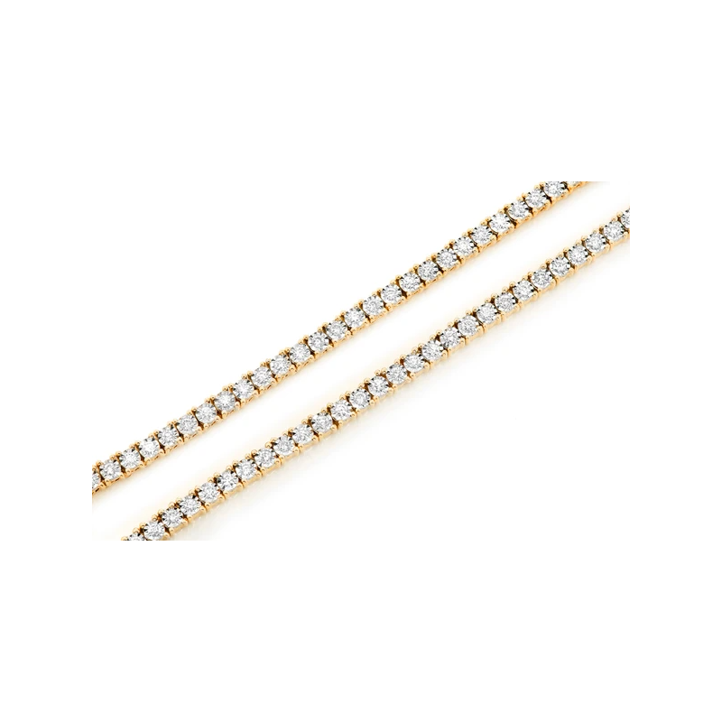 2pt Miracle Set Tennis Necklace 14K 5.50ctw