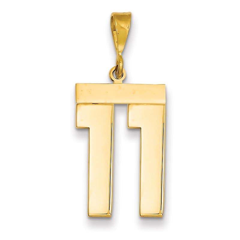 14k Large Polished Number 11 Charm