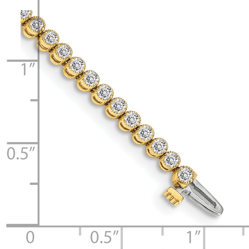 14k Complete 2.13 carat Round VS Diamond 2-prong 7 inch Tennis Bracelet