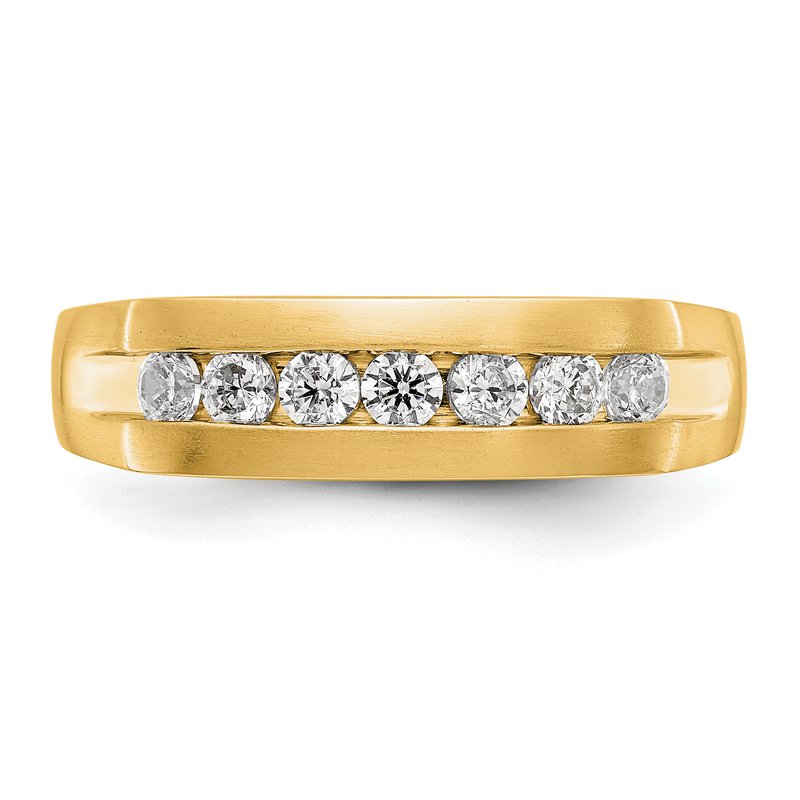 14K White Gold Men's 1/2 carat Lab Grown Diamond VS+ F+ Complete Channel Band