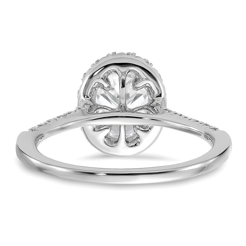 14K White Gold 1/3 carat Lab Grown Diamond VS+ F+ Semi-Mount Oval Halo Engagement Ring