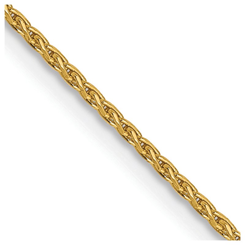 14K 10 inch 1mm Diamond-cut Parisian Wheat with Lobster Clasp Anklet