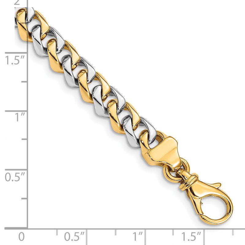 14K Two-tone 18 inch 6.85mm Hand Polished Fancy Link with Fancy Lobster Clasp Chain