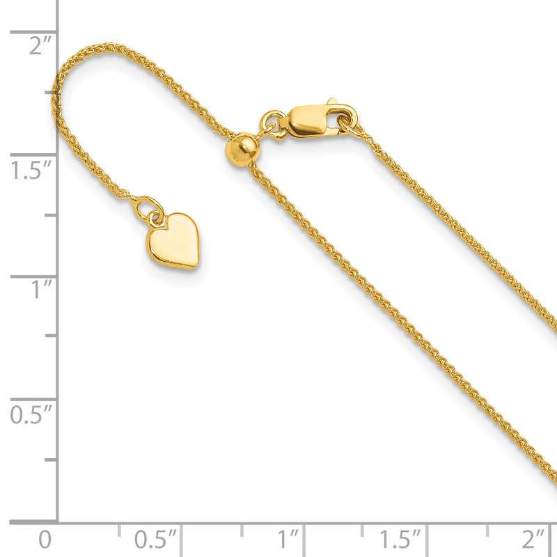 Sterling Silver Gold-plated Adjustable 1mm Spiga Chain