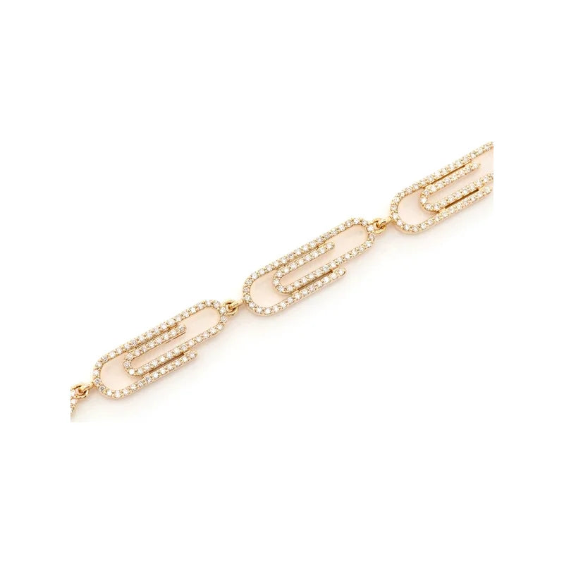 Paper Clip Bracelet 14K 1.85ctw