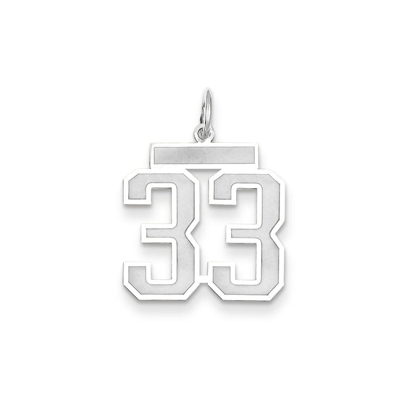 14kw Medium Satin Number 33 Charm