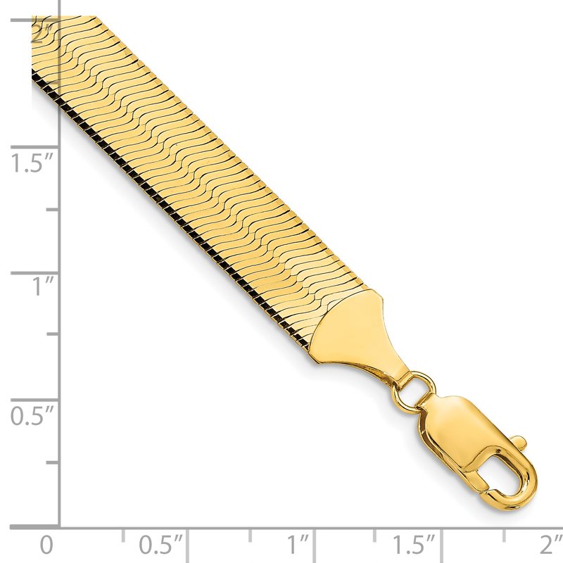 14K 18 inch 10mm Silky Herringbone with Lobster Clasp Chain