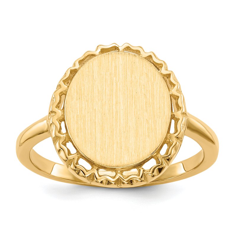 14k 11.0x12.5mm Open Back Signet Ring