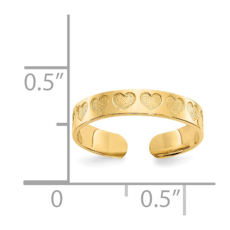 14k Heart Toe Ring