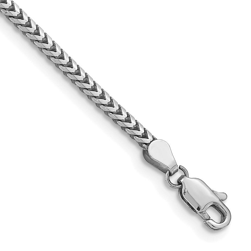14K White Gold 16 inch 2.5mm Franco with Lobster Clasp Chain