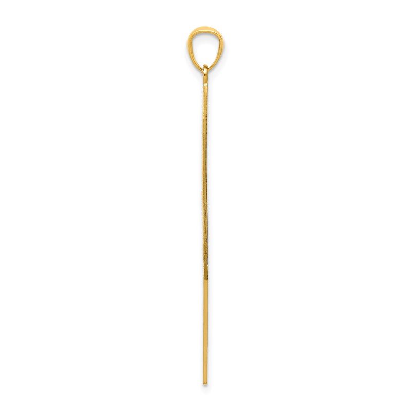 14k Polished Diamond-cut Lightning Bolt Pendant