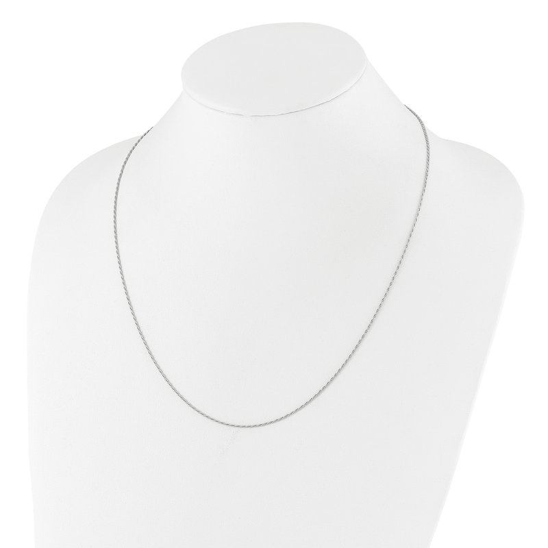 Sterling Silver RH-plated Adjustable 1.2mm D/C Rope Chain