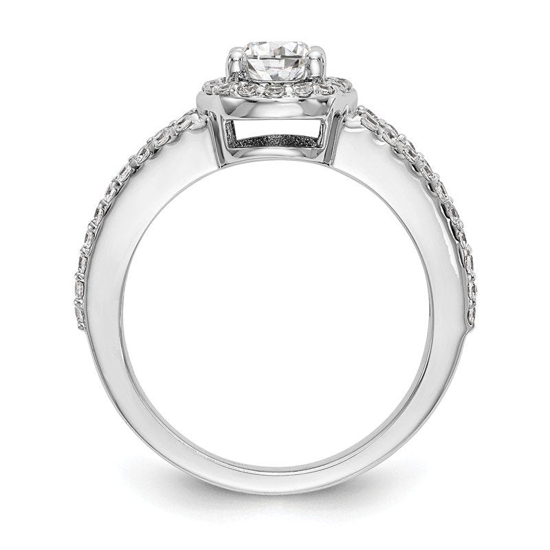 14K White Gold 1/2 carat Lab Grown Diamond VS/SI  D E F  Semi Mount Oval Halo Engagement Ring