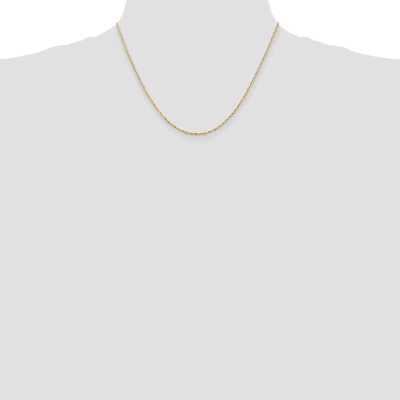 14K 10 inch 1.5mm Ultra Diamond-cut Rope with Lobster Clasp Anklet