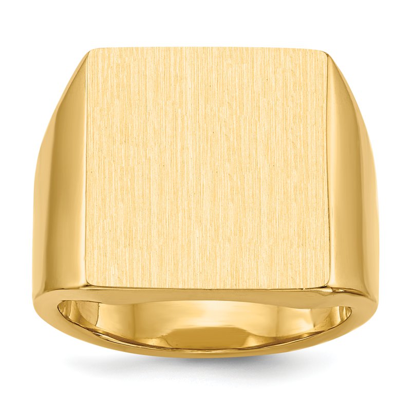 14k 16.5x17.5mm Closed Back Mens Signet Ring