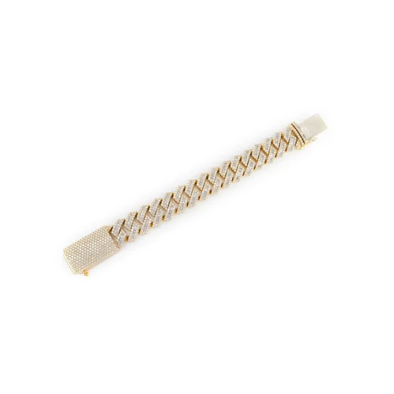 21mm Raised Baguette Miami Cuban Link Bracelet 14K 23.75ctw