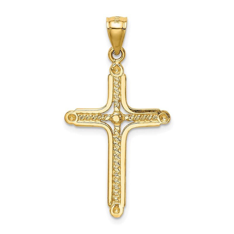 14k Polished Braided Cross Pendant