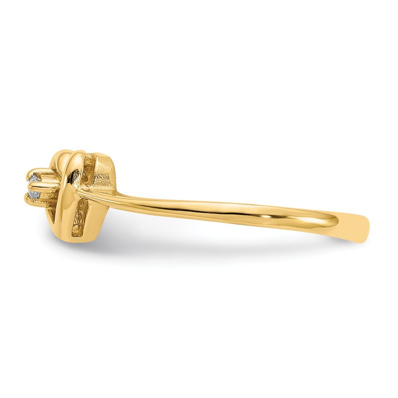 14k A Diamond heart ring