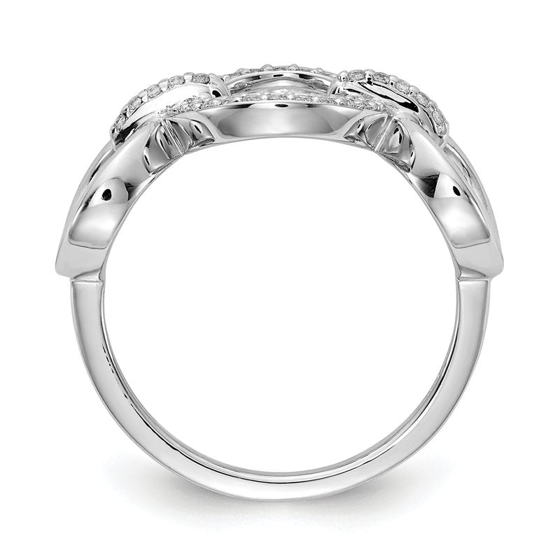 14k White Gold Diamond Fancy Circles Ring