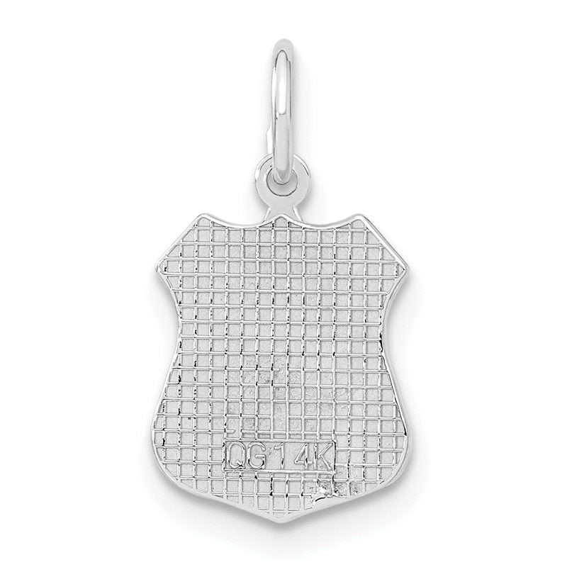 14k White Gold POLICE Badge Charm
