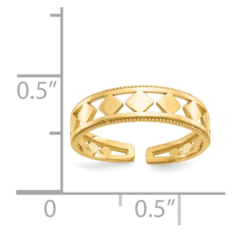 14k Diamond Shapes Toe Ring