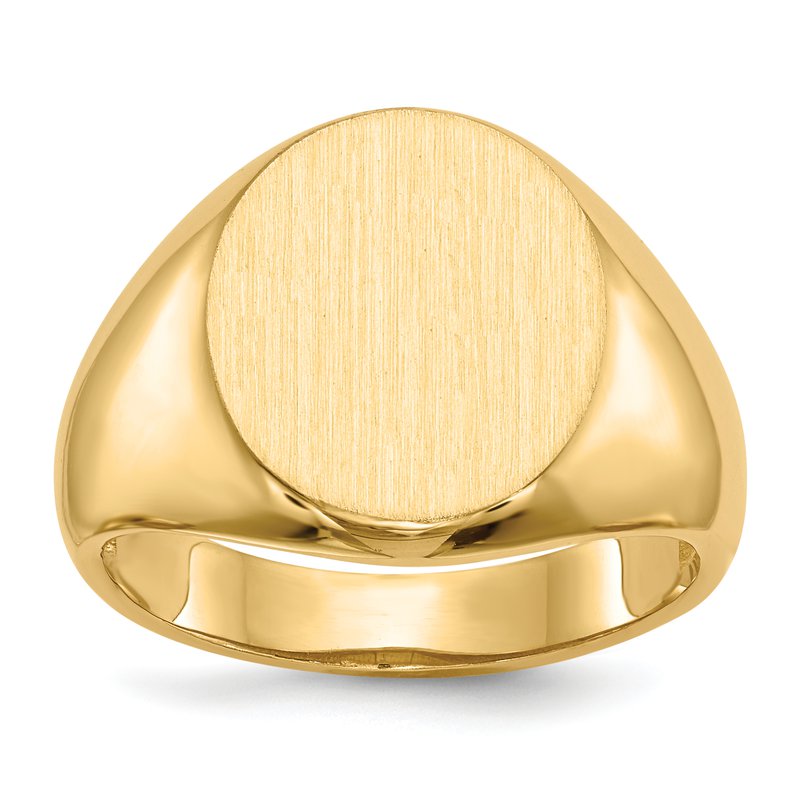 14k 13.5x16.0mm Open Back Mens Signet Ring