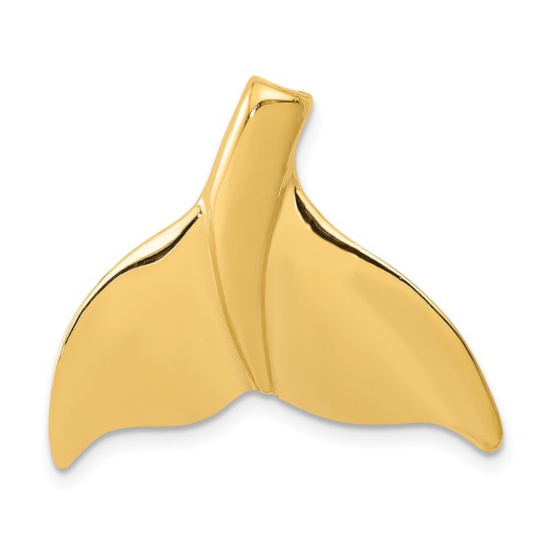 14K Large Whale Tail Chain Slide