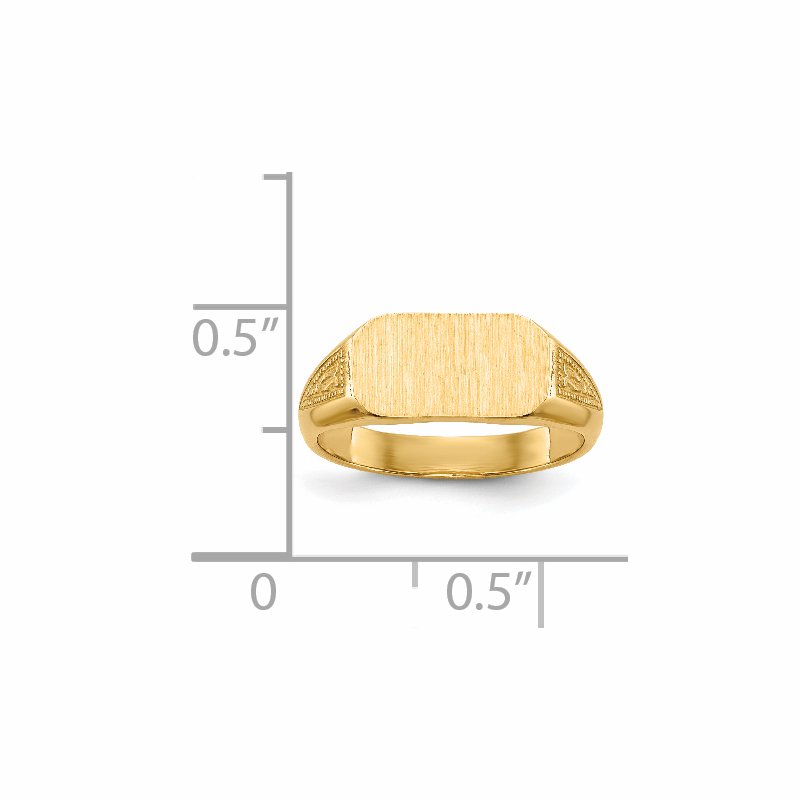 14k 10.0x5.5mm Closed Back Signet Ring