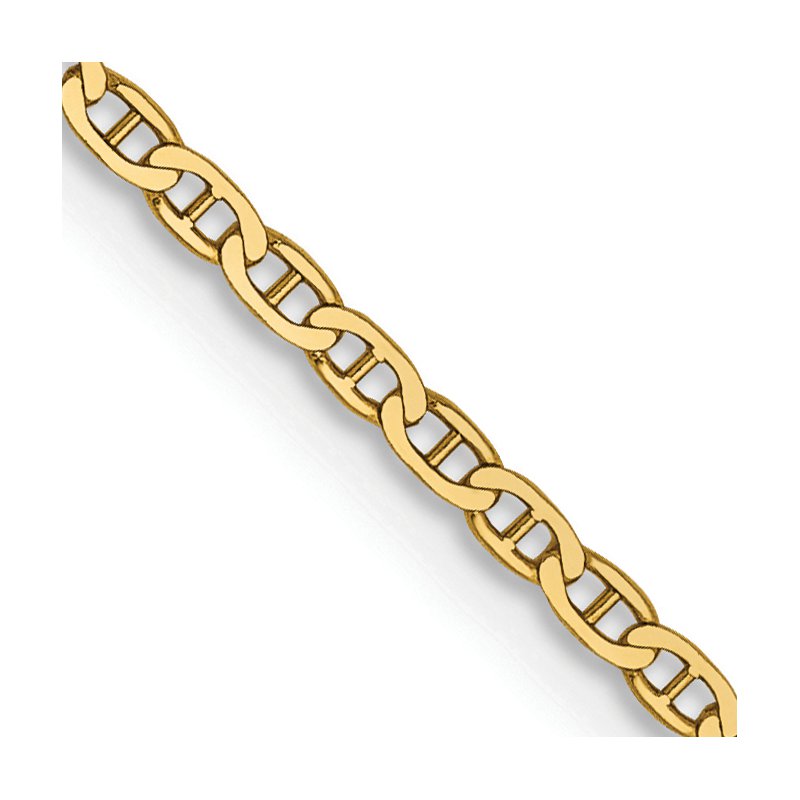14K 10 inch 1.5mm Lightweight Flat Anchor Link with Lobster Clasp Chain Anklet