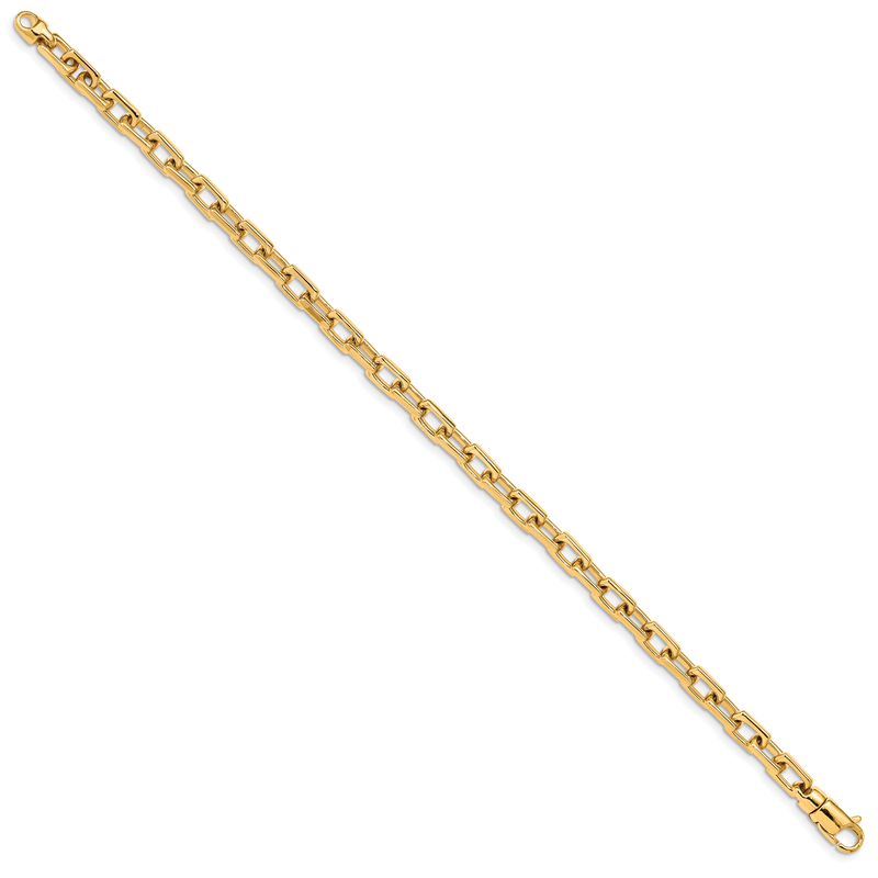 14K 18 inch 5mm Hand Polished Fancy Link with Lobster Clasp Chain