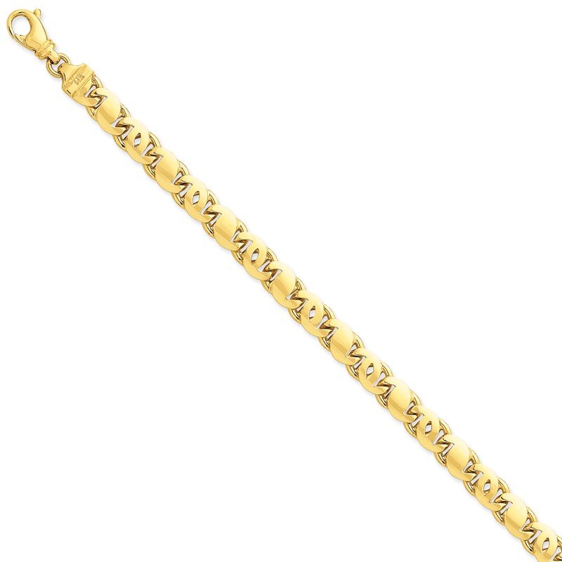 14K 20 inch 7.3mm Hand Polished Fancy S-Link with Fancy Lobster Clasp Chain