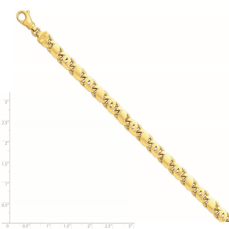 14K 20 inch 7.3mm Hand Polished Fancy S-Link with Fancy Lobster Clasp Chain