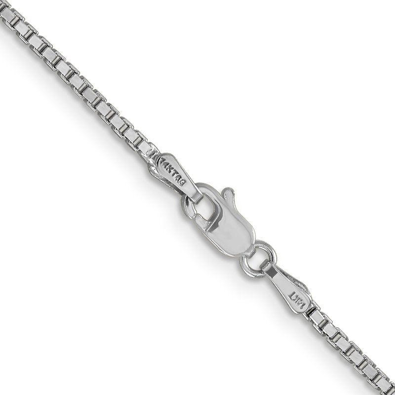 14K White Gold 26 inch 1.5mm Box with Lobster Clasp Chain