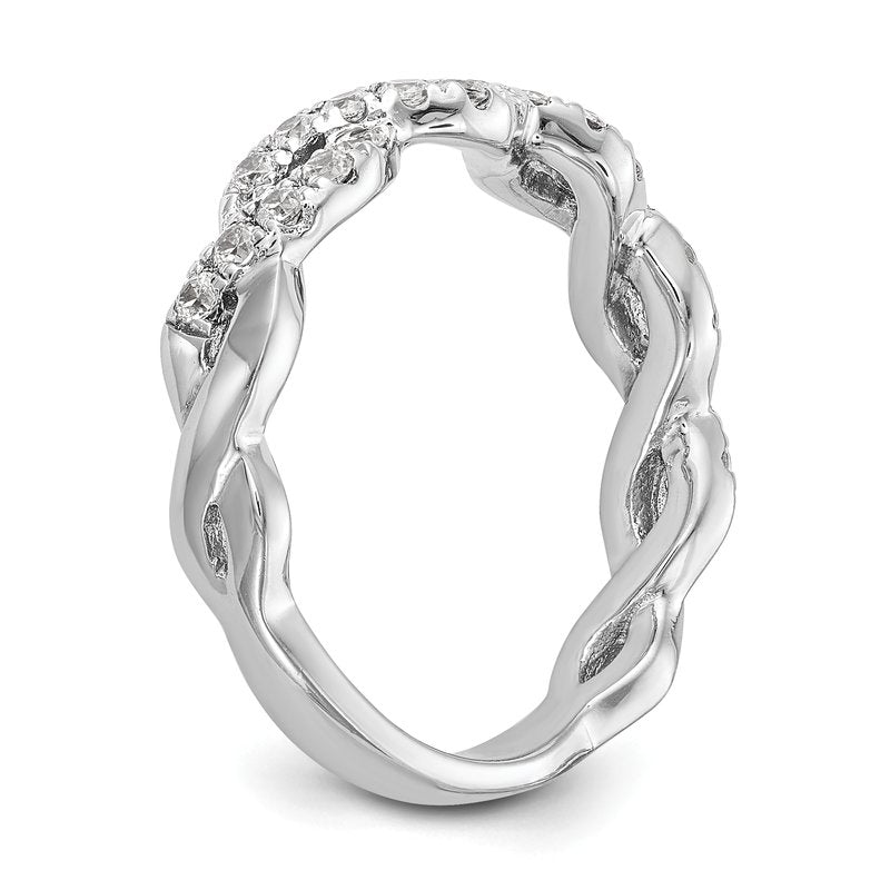 14K White Gold 1/3 carat Lab Grown Diamond VS+ F+ Intertwined Complete Band