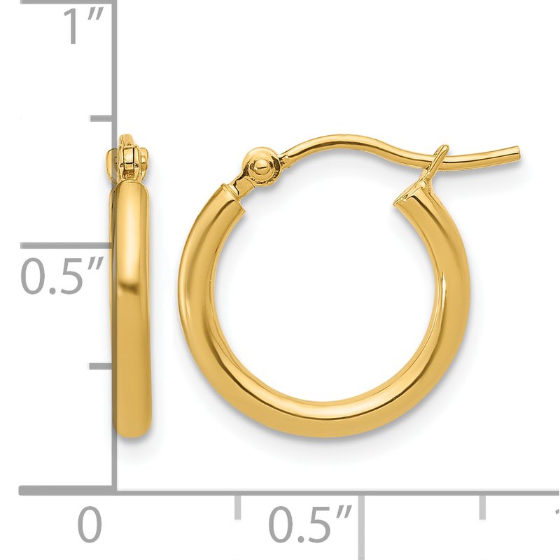 10K Polished Hinged Hoop Earrings