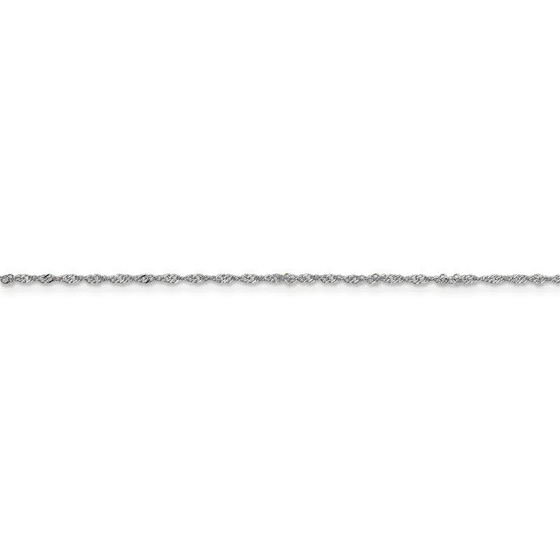14K White Gold 14 inch 1.10mm Singapore with Spring Ring Clasp Chain