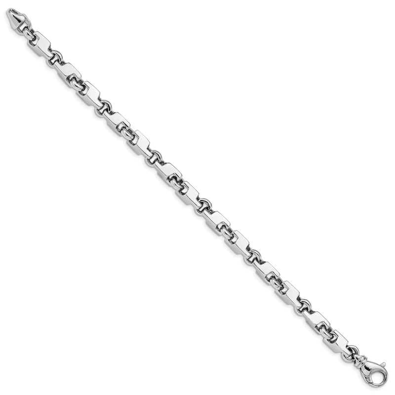 14K White Gold 20 inch 6.6mm Hand Polished Fancy Link with Fancy Lobster Clasp Chain