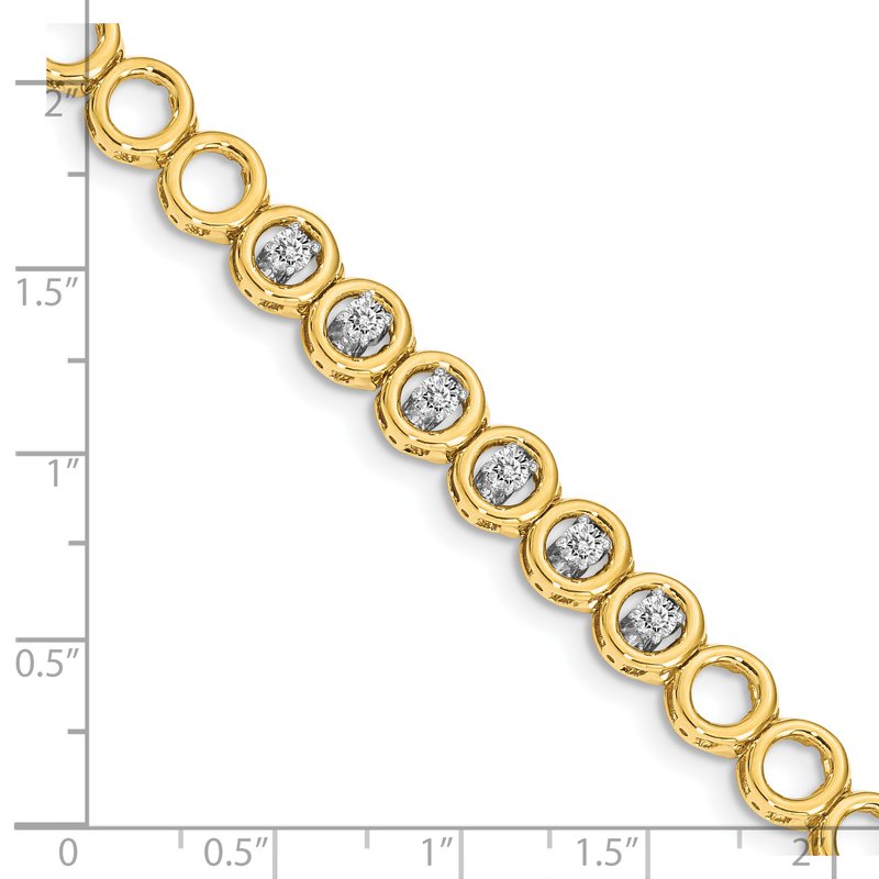 14k Complete 1/2 carat Round VS Diamond Circle Add-a-Diamond 7 inch Tennis Bracelet
