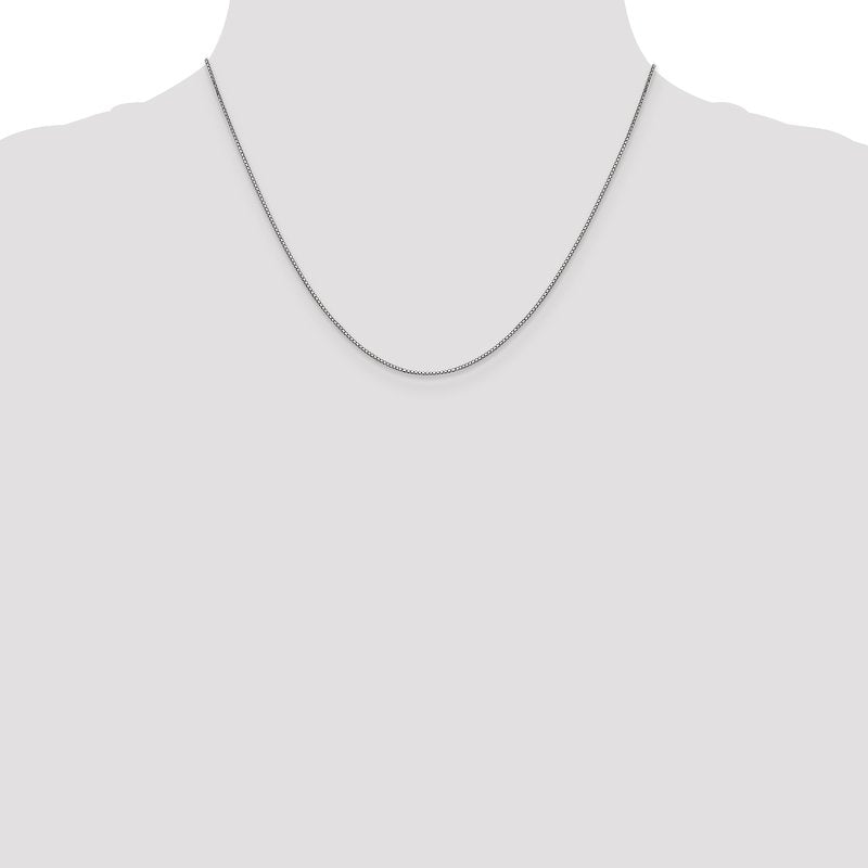 14K White Gold 26 inch .9mm Box with Lobster Clasp Chain